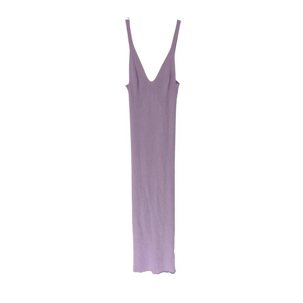 Remain Birger Christensen Gunilla Knit Dress Purple Ribbed Stretch Midi Size 4